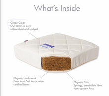 Solara MINI or small SIZE crib organic quilted mattress